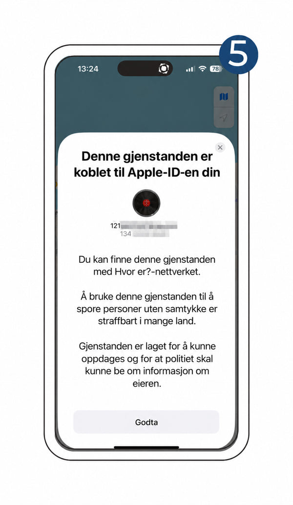 Objektet kobles til Apple-ID-en din